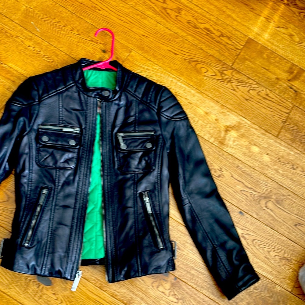 Michael Kors leather biker jacket